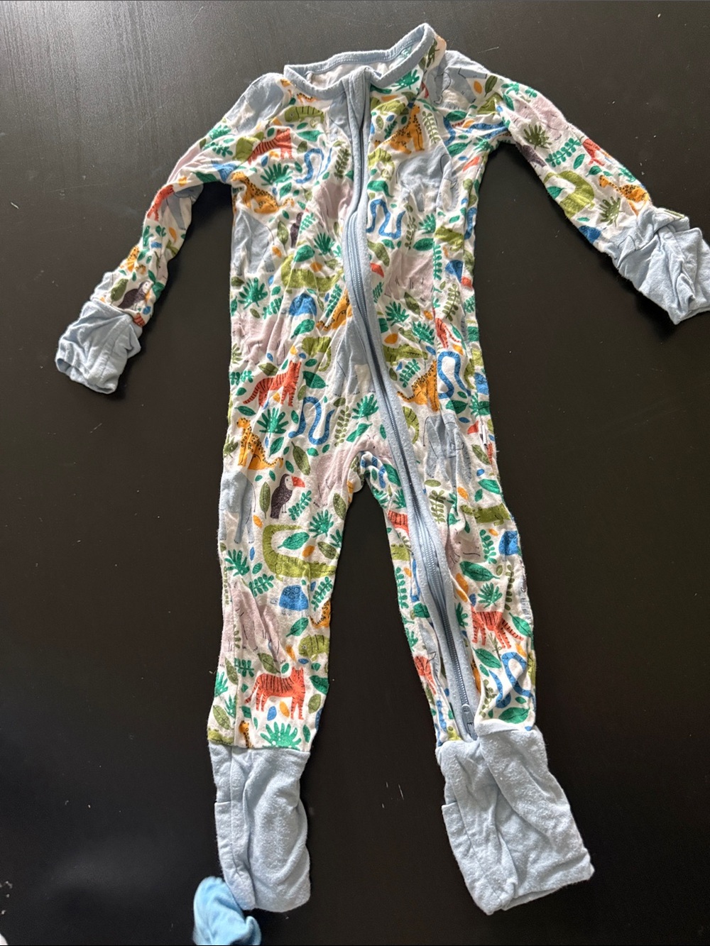 Little Sleepies Light Blue Jungle Animal Footie Pajamas